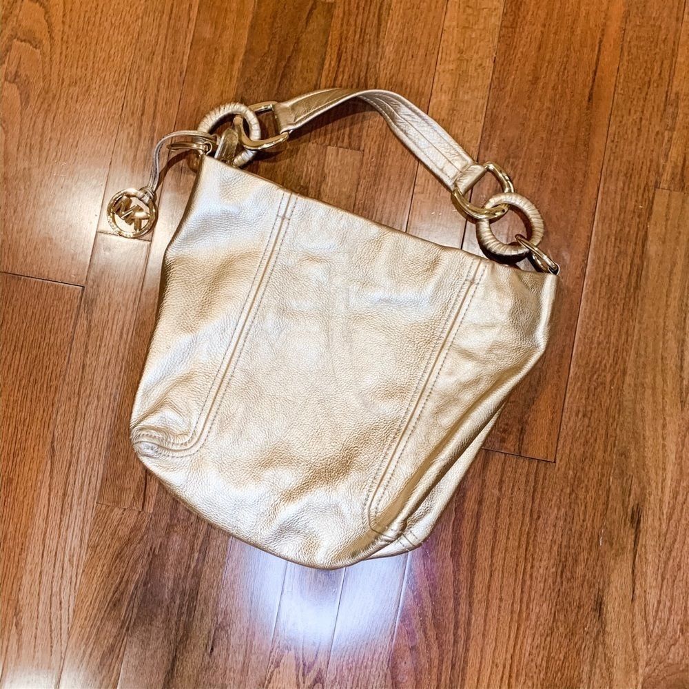 Michael Kors Gold Purse with Gold Embellishments